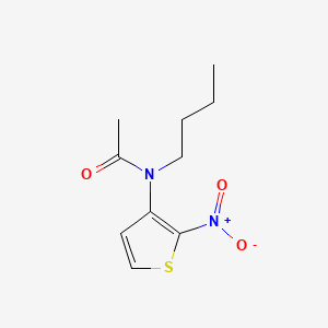 molecular formula C10H14N2O3S B12685821 Acetamide, N-butyl-N-(2-nitro-3-thienyl)- CAS No. 122777-70-2