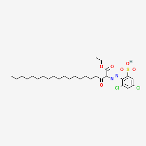 molecular formula C28H44Cl2N2O6S B12685874 Ethyl 2-((2,4-dichloro-6-sulphophenyl)azo)-3-oxoicosanoate CAS No. 93857-69-3
