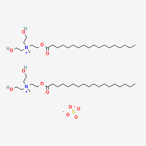 molecular formula C50H104N2O12S B12685914 Bis((bis(2-hydroxyethyl))methyl(2-((1-oxooctadecyl)oxy)ethyl)ammonium) sulphate CAS No. 94236-97-2