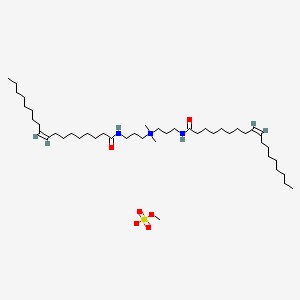 molecular formula C45H89N3O6S B12685933 Dimethylbis(3-oleamidopropyl)ammonium methyl sulphate CAS No. 29980-17-4