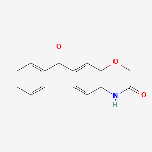 molecular formula C15H11NO3 B12685947 3H-1,4-Benzoxazin-3(4H)-one, 7-benzoyl- CAS No. 116337-58-7