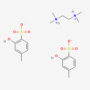 molecular formula C20H32N2O8S2 B12685980 N,N,N',N'-Tetramethylethylenediammonium bis(m-cresol-6-sulphonate) CAS No. 79093-72-4