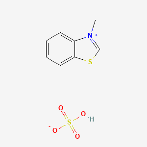 molecular formula C8H9NO4S2 B12685997 hydrogen sulfate;3-methyl-1,3-benzothiazol-3-ium CAS No. 75896-38-7
