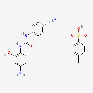 molecular formula C21H20N4O5S B12686013 N-(4-Amino-2-hydroxyphenyl)-N'-(p-cyanophenyl)urea mono(toluene-p-sulphonate) CAS No. 94713-20-9