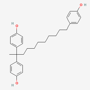 molecular formula C29H36O3 B12686085 4,4'-((4-Hydroxyphenyl)-1-methyldecylidene)bisphenol CAS No. 94248-43-8