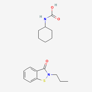 molecular formula C17H24N2O3S B12686117 cyclohexylcarbamic acid;2-propyl-1,2-benzothiazol-3-one CAS No. 199173-04-1