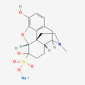 molecular formula C17H20NNaO6S B12686131 Sodium (5alpha)-4,5-epoxy-3,6-dihydroxy-17-methylmorphinan-6-sulphonate CAS No. 93963-25-8
