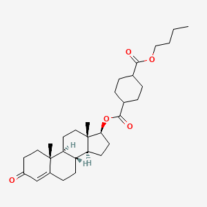 molecular formula C31H46O5 B12686146 (17beta)-17-(((4-(Butoxycarbonyl)cyclohexyl)carbonyl)oxy)androst-4-en-3-one CAS No. 94134-95-9