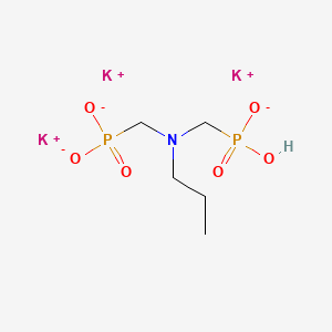 molecular formula C5H12K3NO6P2 B12686147 Tripotassium hydrogen ((propylimino)bis(methylene))diphosphonate CAS No. 94278-02-1