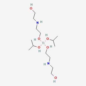 molecular formula C14H38N2O6Ti B12686236 Bis((2,2'-iminobis(ethanolato))(1-)-N,O)bis(propan-2-olato)titanium CAS No. 57159-27-0