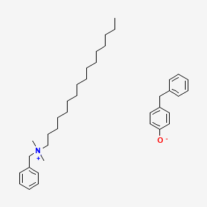 molecular formula C38H57NO B12686272 Benzyl(hexadecyl)dimethylammonium alpha-phenyl-p-cresolate CAS No. 85851-69-0
