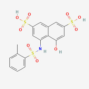 molecular formula C17H15NO9S3 B12686286 4-Hydroxy-5-(((methylphenyl)sulphonyl)amino)naphthalene-2,7-disulphonic acid CAS No. 71750-41-9