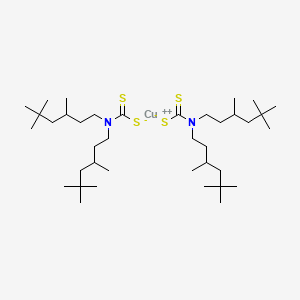 molecular formula C38H76CuN2S4 B12686317 Bis(bis(3,5,5-trimethylhexyl)carbamodithioato-S,S')copper CAS No. 93918-68-4