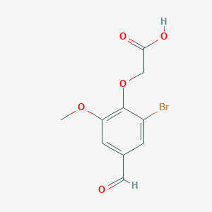 molecular formula C10H9BrO5 B1268632 2-(2-Bromo-4-formyl-6-methoxyphenoxy)acetic acid CAS No. 677012-43-0