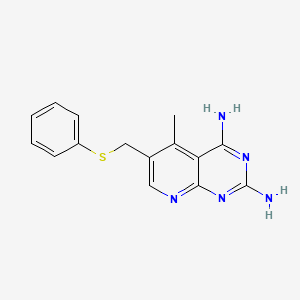 molecular formula C15H15N5S B12686337 Pyrido(2,3-d)pyrimidine-2,4-diamine, 5-methyl-6-((phenylthio)methyl)- CAS No. 174654-88-7