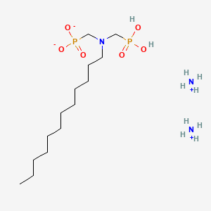 molecular formula C14H39N3O6P2 B12686342 Diammonium dihydrogen ((dodecylimino)bis(methylene))bisphosphonate CAS No. 94107-75-2