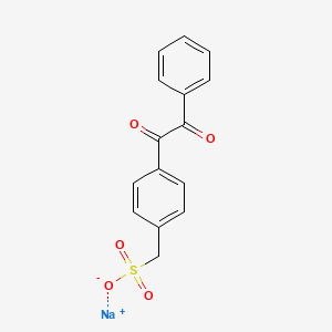 molecular formula C15H11NaO5S B12686348 Sodium 4-(oxophenylacetyl)toluene-alpha-sulphonate CAS No. 77076-13-2