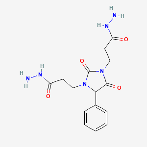 molecular formula C15H20N6O4 B12686350 2,4-Dioxo-5-phenylimidazolidine-1,3-di(propionohydrazide) CAS No. 94231-30-8