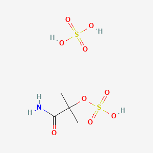 molecular formula C4H11NO9S2 B12686374 (1-amino-2-methyl-1-oxopropan-2-yl) hydrogen sulfate;sulfuric acid CAS No. 56862-61-4