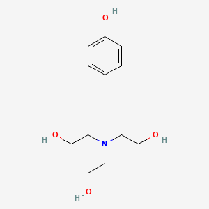 molecular formula C12H21NO4 B12686375 2-[Bis(2-hydroxyethyl)amino]ethanol;phenol CAS No. 68951-66-6
