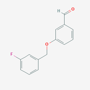 molecular formula C14H11FO2 B1268639 3-[(3-氟苄氧基)苯甲醛] CAS No. 590353-54-1