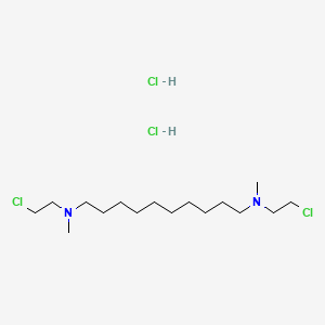 molecular formula C16H36Cl4N2 B12686393 1,10-Decanediamine, N,N'-bis(2-chloroethyl)-N,N'-dimethyl-, dihydrochloride CAS No. 7505-47-7