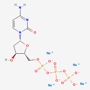 molecular formula C9H12N3Na4O13P3 B12686405 Cytidine 5'-(tetrahydrogen triphosphate), 2'-deoxy-, tetrasodium salt CAS No. 3770-58-9