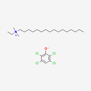 molecular formula C26H45Cl4NO B12686421 Ethylhexadecyldimethylammonium 2,3,5,6-tetrachlorophenolate CAS No. 85940-51-8