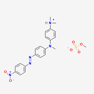 molecular formula C22H25N5O6S B12686432 N,N,N-Trimethyl-4-((4-((4-nitrophenyl)azo)phenyl)amino)anilinium methyl sulphate CAS No. 94157-76-3