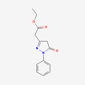 molecular formula C13H14N2O3 B1268645 ethyl (5-oxo-1-phenyl-4,5-dihydro-1H-pyrazol-3-yl)acetate CAS No. 29211-44-7