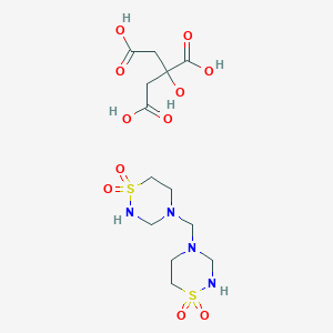 molecular formula C13H24N4O11S2 B12686492 Taurolidine citrate CAS No. 1333382-80-1