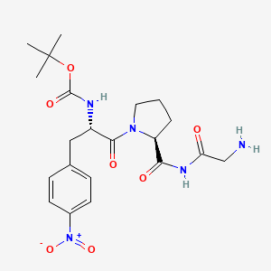 molecular formula C21H29N5O7 B12686549 N-(tert-Butoxycarbonyl)glycyl-4-nitro-3-phenyl-L-alanyl-L-prolinamide CAS No. 88331-08-2