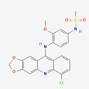 molecular formula C22H18ClN3O5S B12686559 N-(4-((6-Chloro-1,3-dioxolo(4,5-b)acridin-10-yl)amino)-3-methoxyphenyl)methanesulfonamide CAS No. 141991-33-5