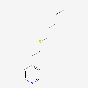 molecular formula C12H19NS B12686590 Pyridine, 4-(2-(pentylthio)ethyl)- CAS No. 134480-44-7