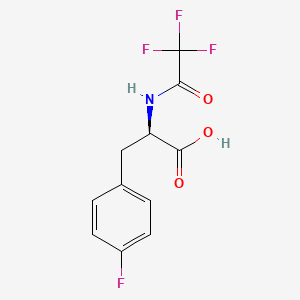 molecular formula C11H9F4NO3 B12686635 N-Trifluoroacetyl-4-fluorophenylalanine CAS No. 37562-59-7