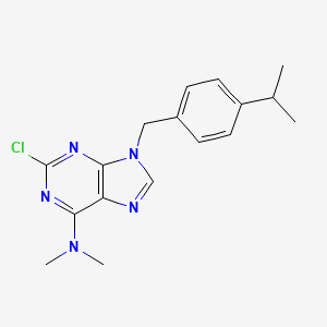 molecular formula C17H20ClN5 B12686677 9H-Purin-6-amine, 2-chloro-N,N-dimethyl-9-((4-(1-methylethyl)phenyl)methyl)- CAS No. 115204-57-4