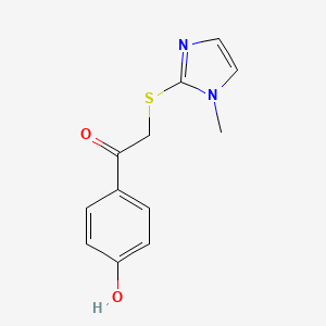 molecular formula C12H12N2O2S B1268672 1-(4-Hydroxyphenyl)-2-[(1-methyl-1H-imidazol-2-YL)thio]ethanone CAS No. 313666-46-5