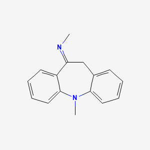 molecular formula C16H16N2 B12686734 N-(5,11-Dihydro-5-methyl-10h-dibenz[b,f]azepin-10-ylidene)methylamine CAS No. 94291-62-0
