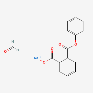 molecular formula C15H15NaO5 B12686747 Sodium;formaldehyde;6-phenoxycarbonylcyclohex-3-ene-1-carboxylate CAS No. 182073-88-7
