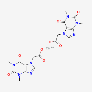 molecular formula C18H18CaN8O8 B12686817 Calcium 1,2,3,6-tetrahydro-1,3-dimethyl-2,6-dioxo-7H-purine-7-acetate CAS No. 71720-41-7