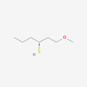 molecular formula C7H16OS B12686842 1-Methoxyhexane-3-thiol, (R)- CAS No. 449174-61-2