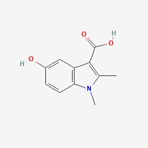 molecular formula C11H11NO3 B1268689 5-Hydroxy-1,2-dimethyl-1H-indole-3-carboxylic acid CAS No. 25888-01-1