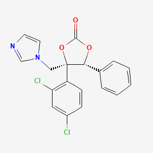 molecular formula C19H14Cl2N2O3 B12686904 1,3-Dioxolan-2-one, 4-(2,4-dichlorophenyl)-4-(1H-imidazol-1-ylmethyl)-5-phenyl-, rel-(4S,5R)- CAS No. 107679-95-8