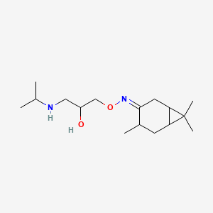 molecular formula C16H30N2O2 B12686923 Bicyclo(4.1.0)heptan-3-one, 4,7,7-trimethyl-, O-(2-hydroxy-3-((1-methylethyl)amino)propyl)oxime CAS No. 148022-37-1