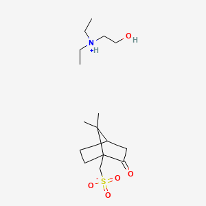 molecular formula C16H31NO5S B12686946 Diethyl(2-hydroxyethyl)ammonium (1)-2-oxobornane-10-sulphonate CAS No. 93777-04-9