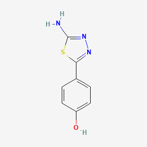 molecular formula C8H7N3OS B1268699 4-(5-Amino-1,3,4-thiadiazol-2-yl)phenol CAS No. 59565-53-6