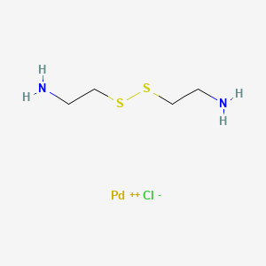 molecular formula C4H12ClN2PdS2+ B12687079 Palladium(1+), chloro(2,2'-dithiobis(ethanamine)-N,N',S)-, (SP-4-2)- CAS No. 71852-94-3