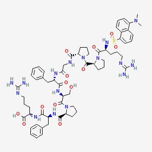 molecular formula C62H84N16O13S B12687150 Dansylbradykinin CAS No. 49745-27-9