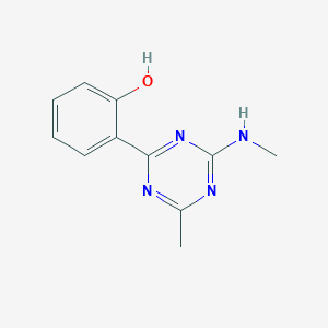 molecular formula C11H12N4O B1268716 2-[4-Methyl-6-(methylamino)-1,3,5-triazin-2-yl]phenol CAS No. 146998-51-8