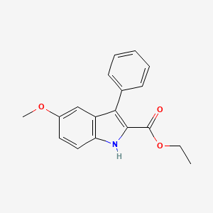 molecular formula C18H17NO3 B1268717 ethyl 5-methoxy-3-phenyl-1H-indole-2-carboxylate CAS No. 27294-08-2